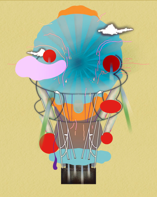 Futuristic Hot Air Balloon in Yellow