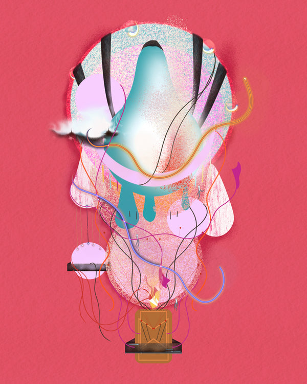 Futuristic Hot Air Balloon in Rose
